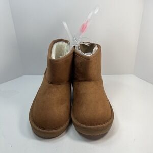 NWT THE CHILDREN'S PLACE SIZE 10 WJ TAN BROWN TODDLER BOOTS FAUX FUR LINING